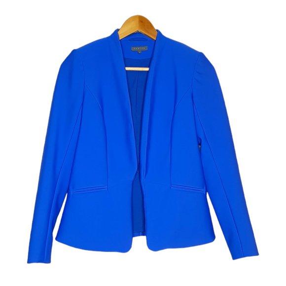 Sheike Jackets & Blazers - Sheike Size 6 Blue Panel Collarless Office Blazer Jacket